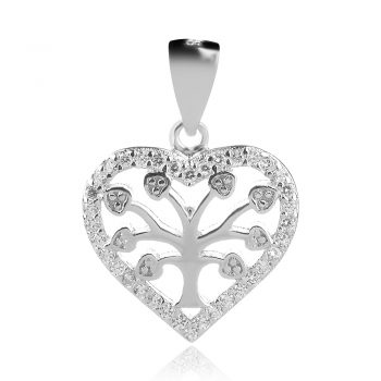 сребърен медальон сърце дърво на живота