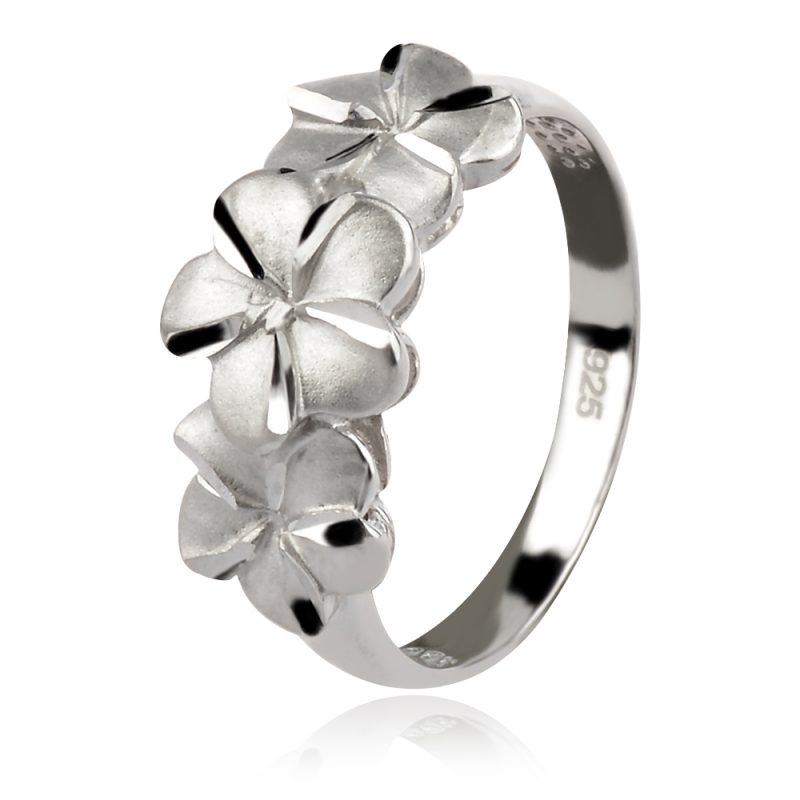 нежен сребърен пръстен с цветя