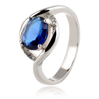 сребърен пръстен със син камък