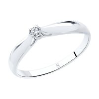 сребърен пръстен, диамант, родиево покритие, sokolov, годежен