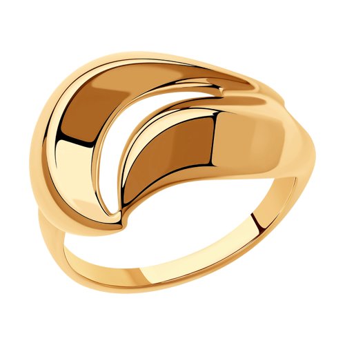 елегантен сребърен пръстен, без камък, розова позлата, sokolov,
