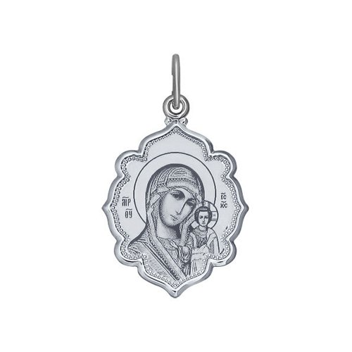 нежен сребърен медальон, богородица и младенеца, лазерна обработка, родиево покритие, sokolov,