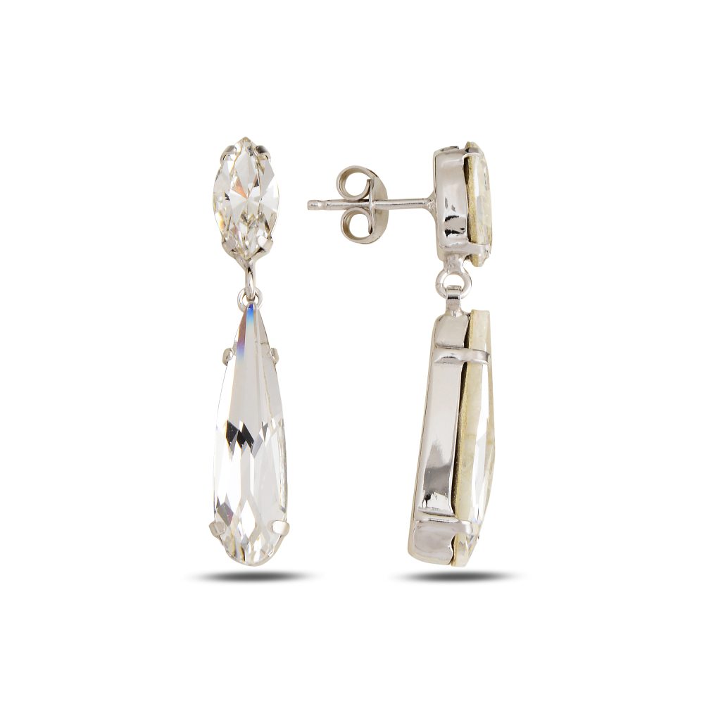 елегантни сребърни обеци, кристал Swarovski, родиево покритие, SWAROVSKI Maestro,