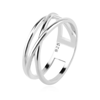 сребърен пръстен, родиево покритие, пръстен тип халка,