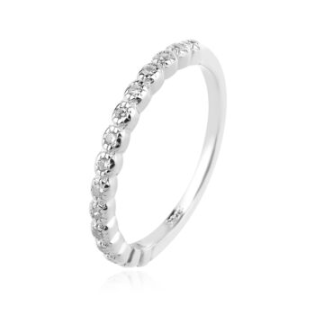 сребърен пръстен, цирконий, родиево покритие, пръстен тип халка,
