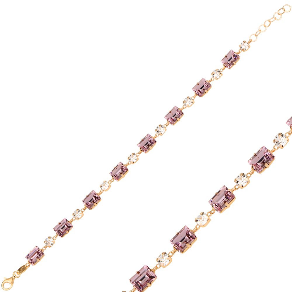 сребърна гривна, розова позлата, кристали Swarovski, SWAROVSKI Maestro,