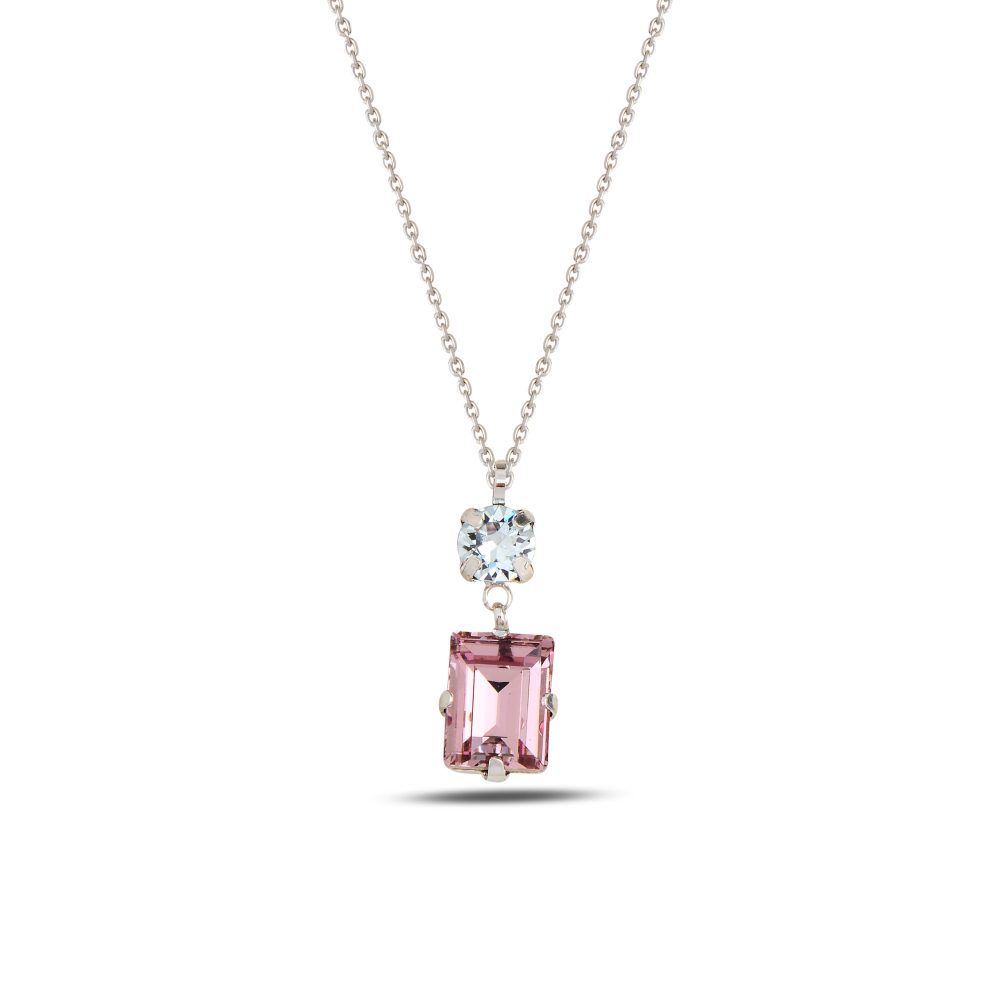 сребърно колие, кристал Swarovski, родиево покритие, SWAROVSKI Maestro,