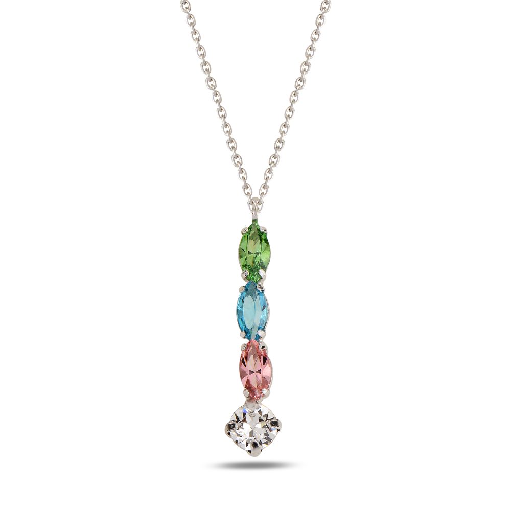 сребърно колие, кристал Swarovski, родиево покритие, SWAROVSKI Maestro,