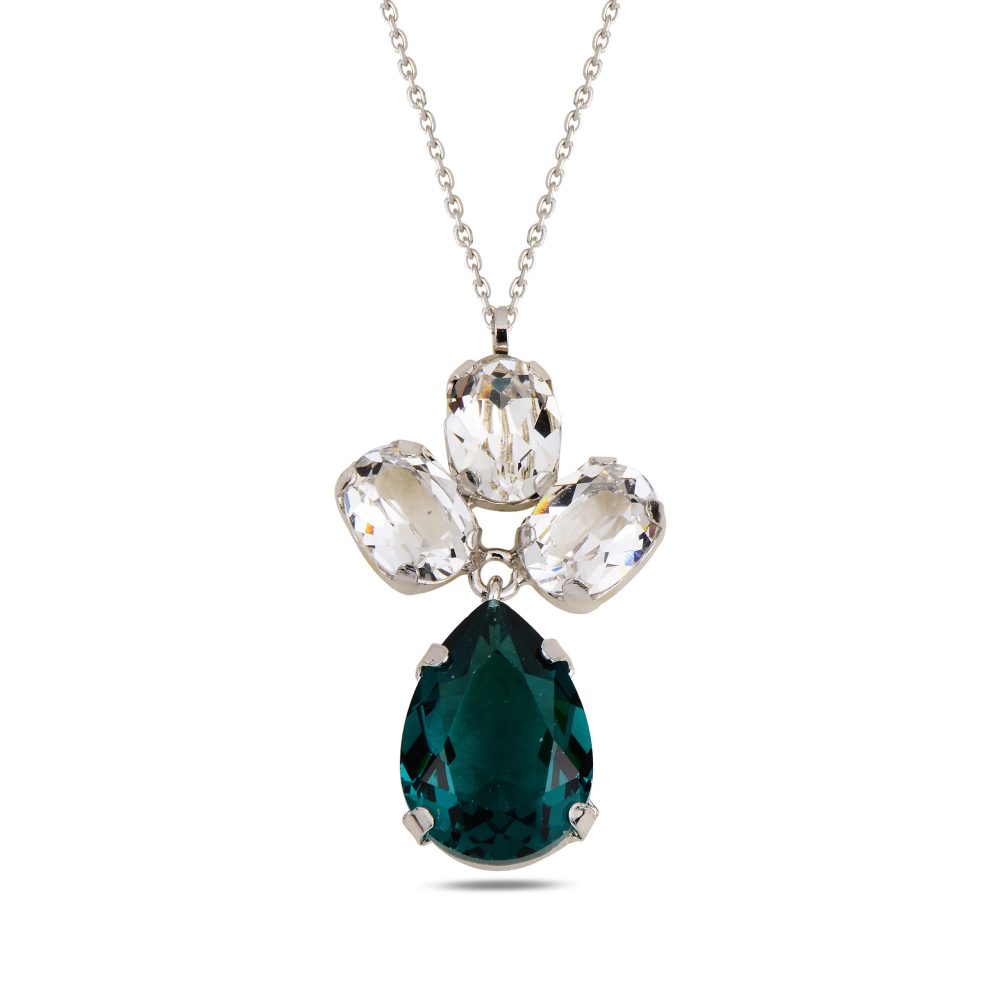 сребърно колие, кристал Swarovski, родиево покритие, SWAROVSKI Maestro,