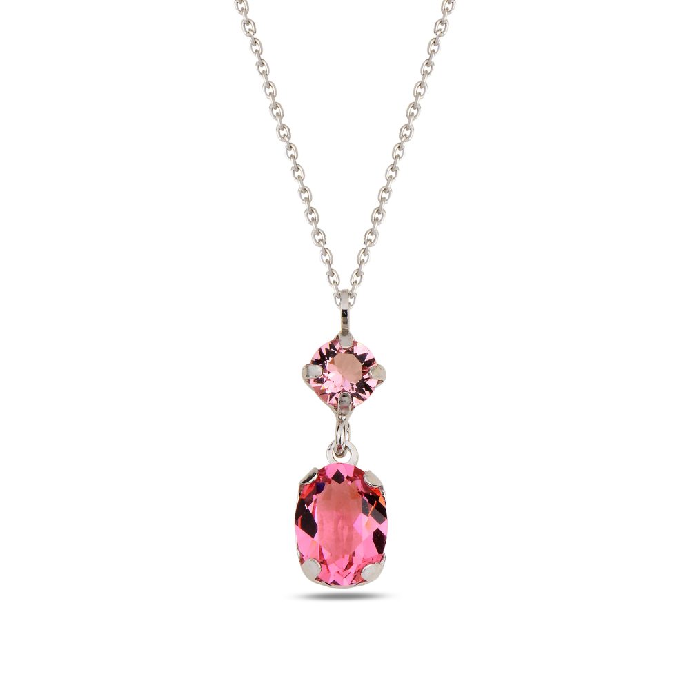 сребърно колие, кристал Swarovski, родиево покритие, SWAROVSKI Maestro,