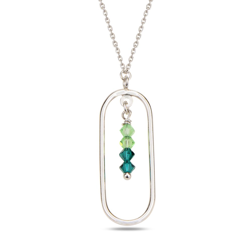 сребърно колие, кристал Swarovski, родиево покритие, SWAROVSKI Maestro,