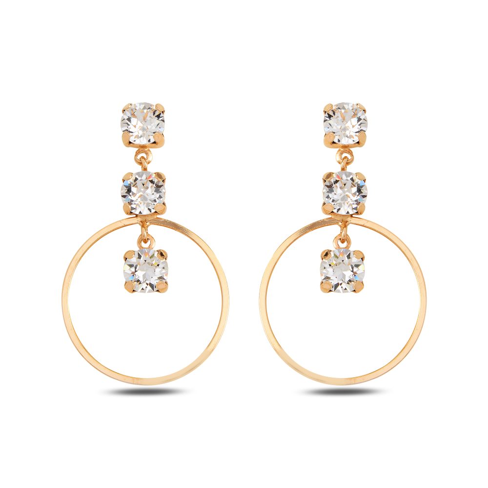 сребърни обеци, розова позлата, кристали сваровски, SWAROVSKI Maestro,