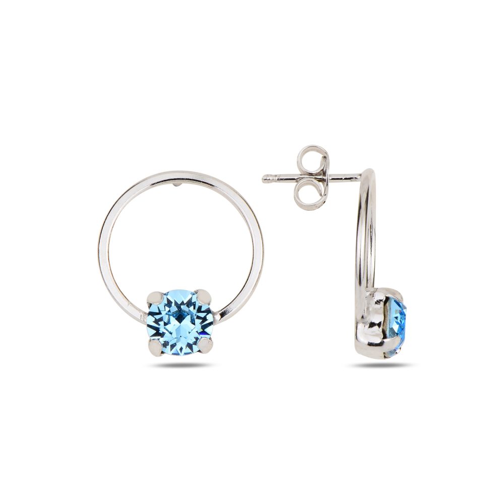 сребърни обеци, родиево покритие, кристали сваровски, SWAROVSKI Maestro,