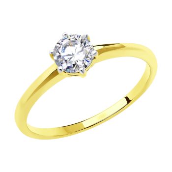 златен пръстен, годежен пръстен, цирконий, sokolov,