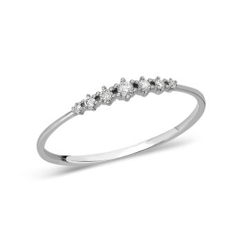 златен пръстен, тип годежен пръстен, бяло злато, диамант