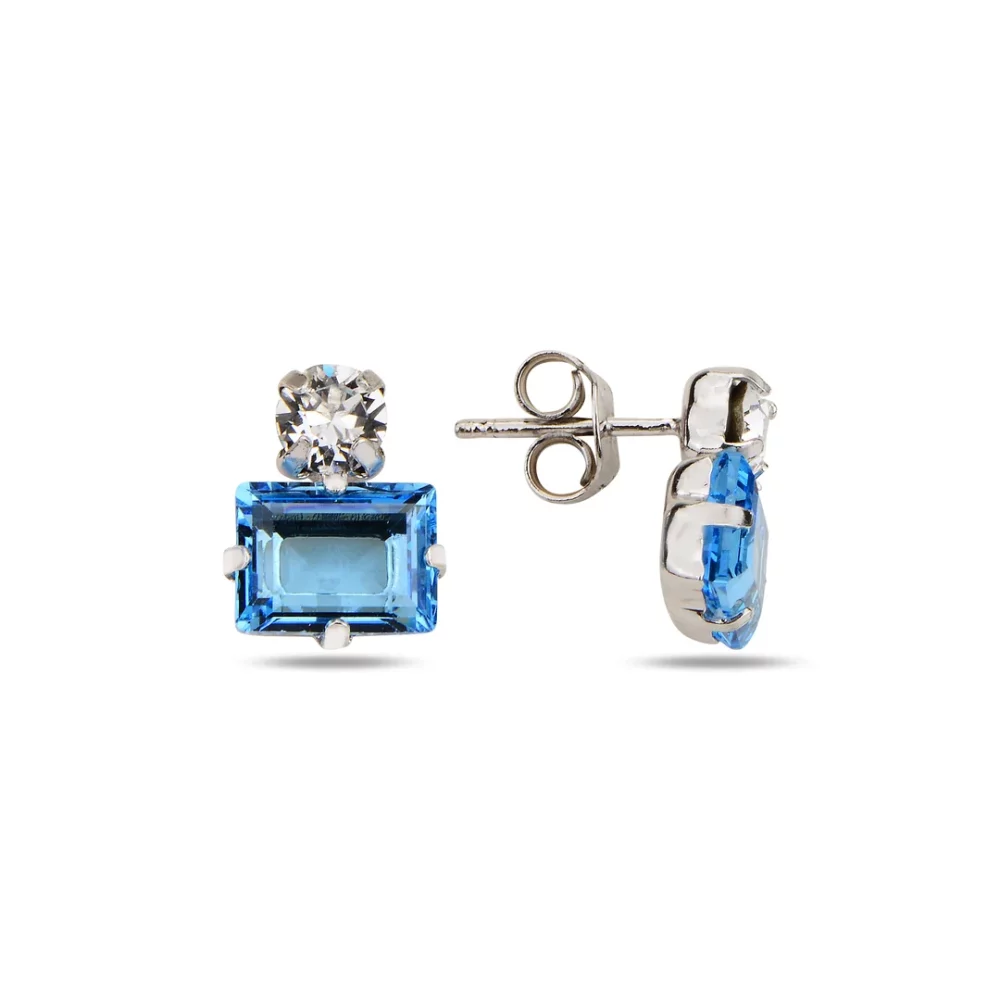 сребърни обеци, кристали Swarovski, родиево покритие, SWAROVSKI Maestro