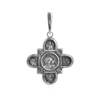 сребърен кръст, без камък, оксидирано сребро