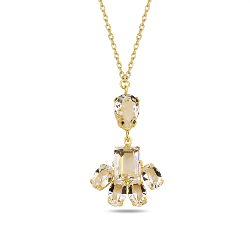 сребърно колие, кристали Swarovski, жълта позлата, SWAROVSKI Maestro