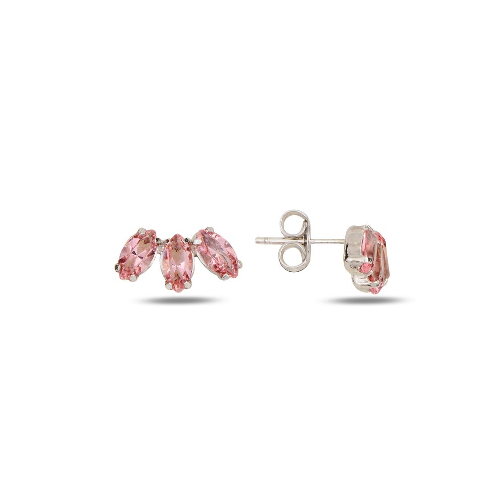 сребърни обеци, камъни Swarovski, родиево покритие, Maestro Italy