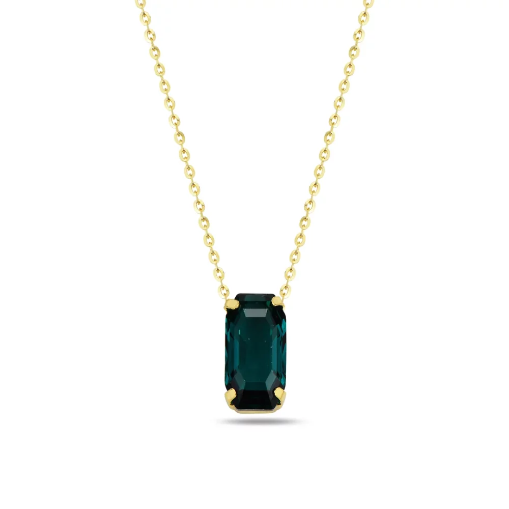 сребърно колие, камъни Swarovski, жълта позлата, Maestro Italy